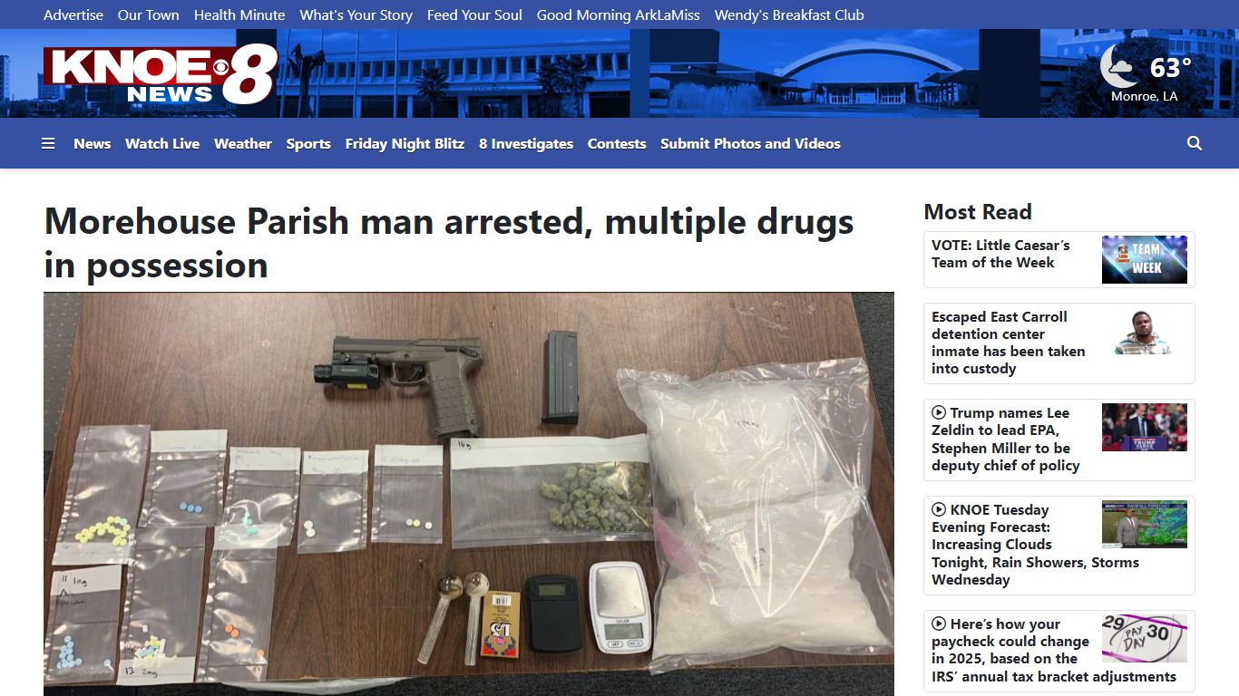 Morehouse Parish man arrested, multiple drugs in possession