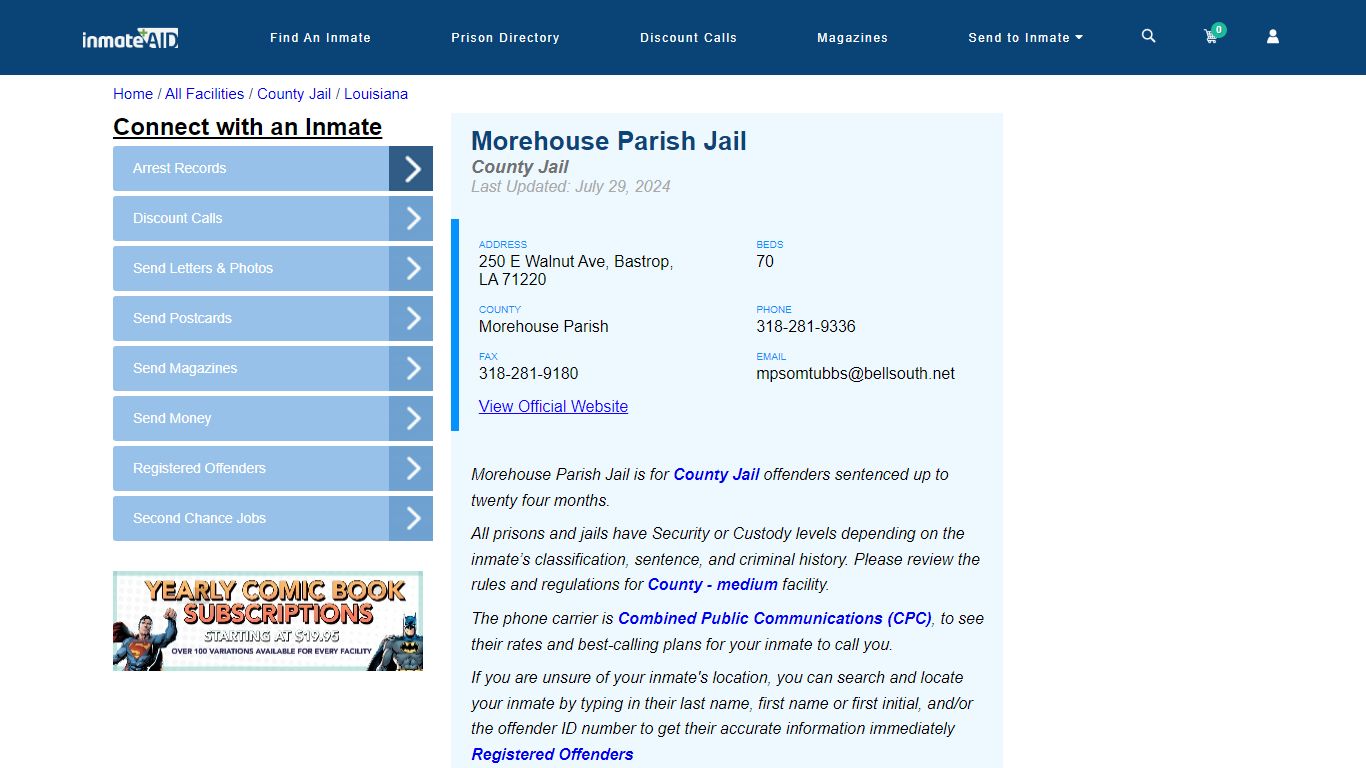 Morehouse Parish Jail - Inmate Locator